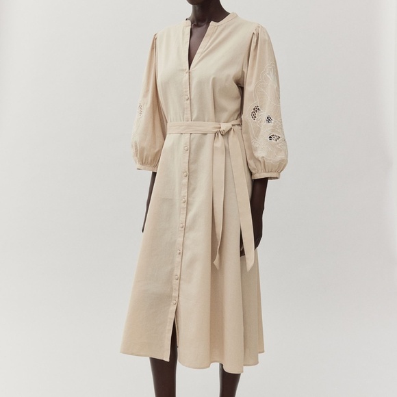 H&M Dress Embroidered Sleeves - Picture 4 of 7